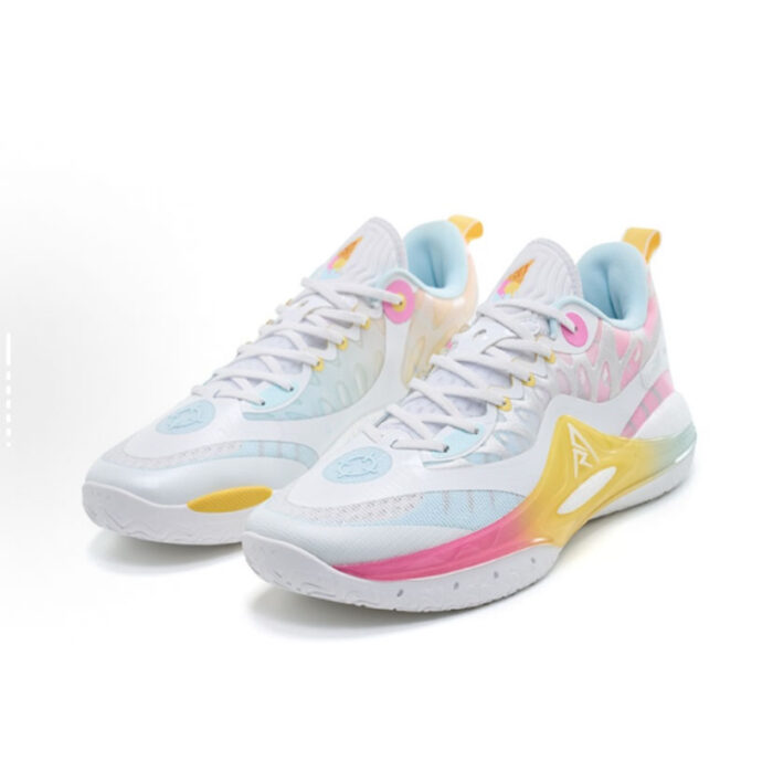 Rigorer Austin Reaves AR2 "Ice Cream" Basketball Shoes in White Blue Pink - Image 3